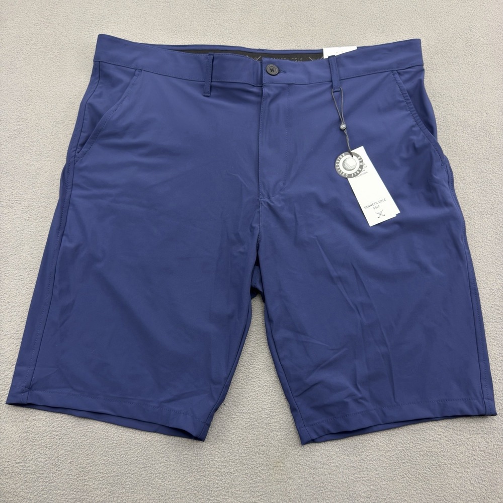 Kenneth Cole Golf Shorts 38 Lightweight Wicking Stretch UPF 50+ Navy Blue 10"